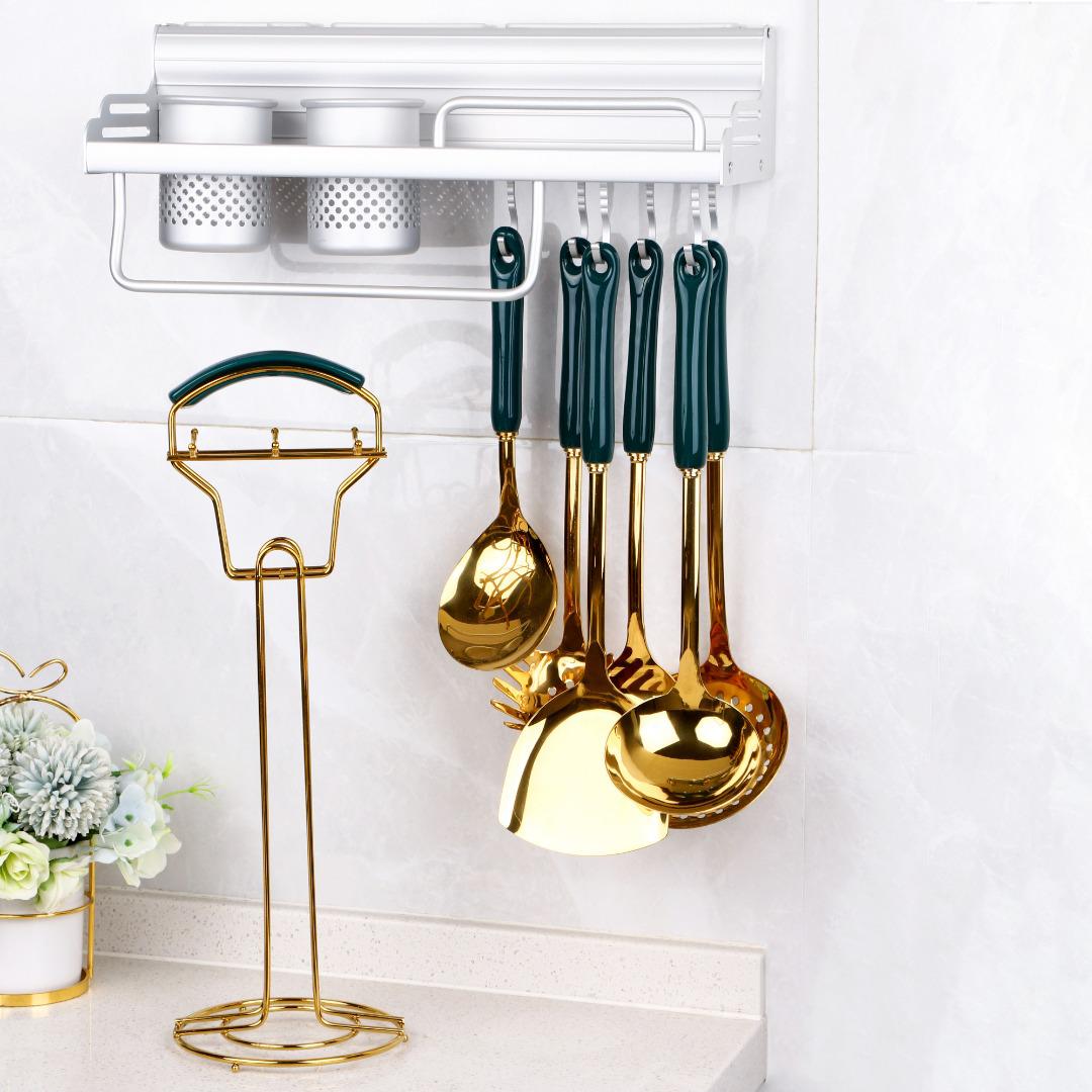 Franco Kitchen Utensil With Ceramic Grip and Rack 6pcs
