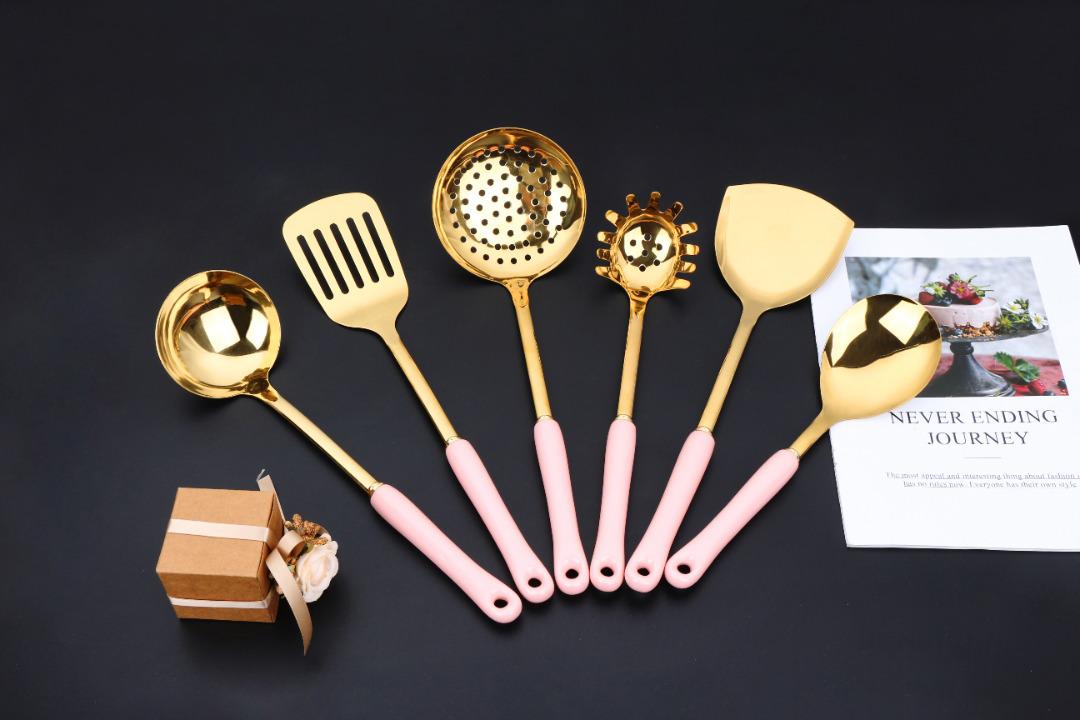 Franco Kitchen Utensil With Ceramic Grip and Rack 6pcs