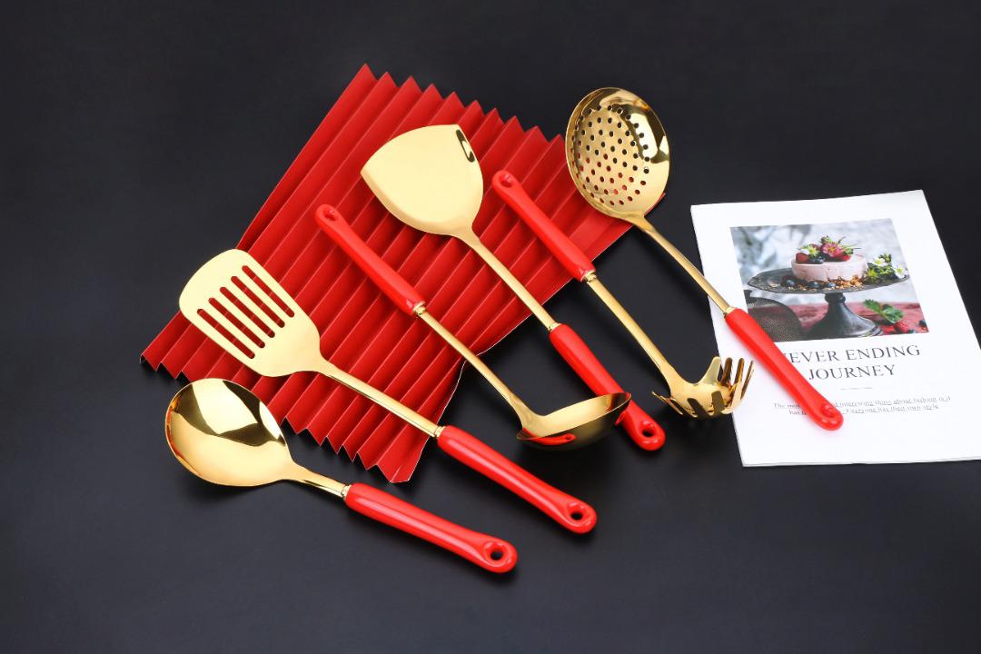 Franco Kitchen Utensil With Ceramic Grip and Rack 6pcs