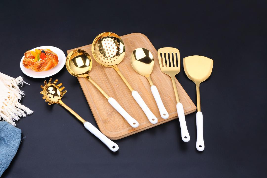 Franco Kitchen Utensil With Ceramic Grip and Rack 6pcs