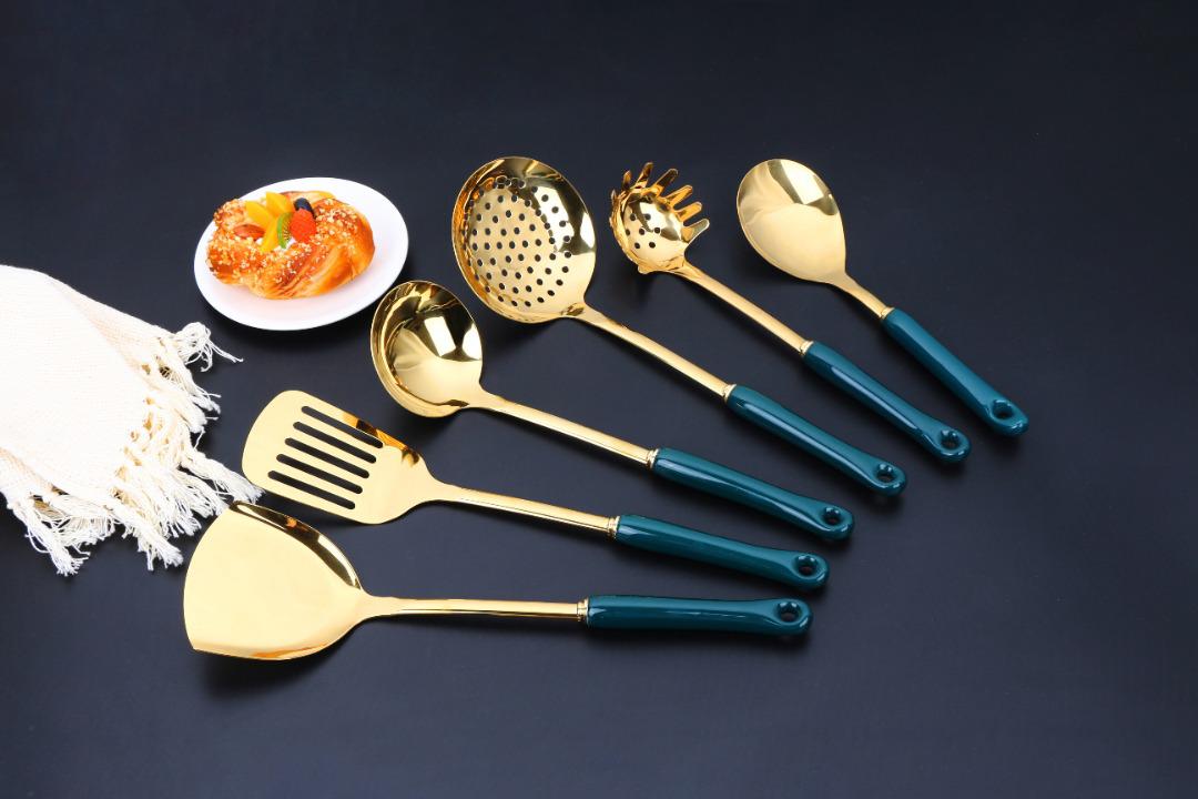 Franco Kitchen Utensil With Ceramic Grip and Rack 6pcs