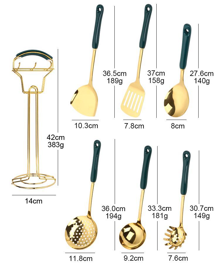 Franco Kitchen Utensil With Ceramic Grip and Rack 6pcs