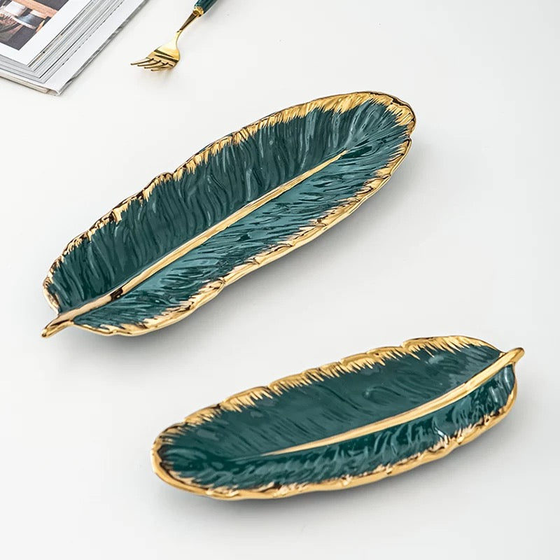 Malta Feather Ceramic Tray